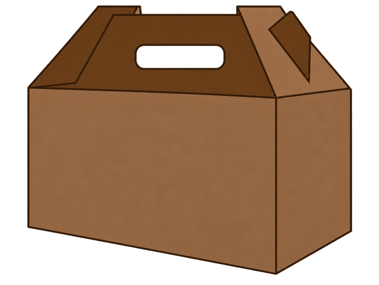 Gable box with die-cut handle illustration