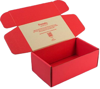 Red mailer box with custom print