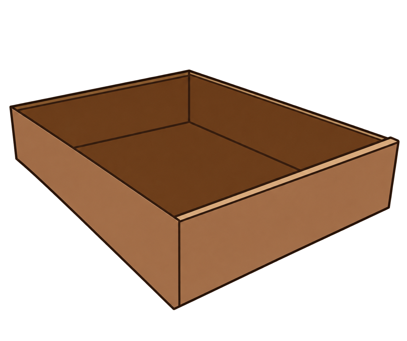 Open tray box illustration